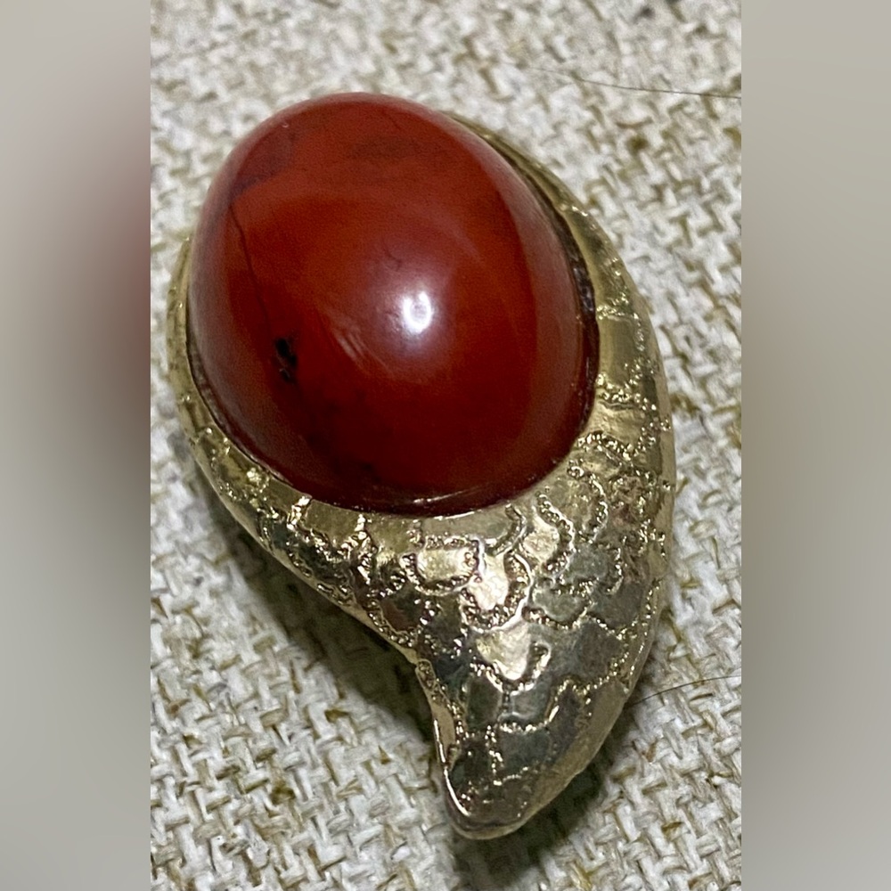 Red Stone Gold-Tone pendant.